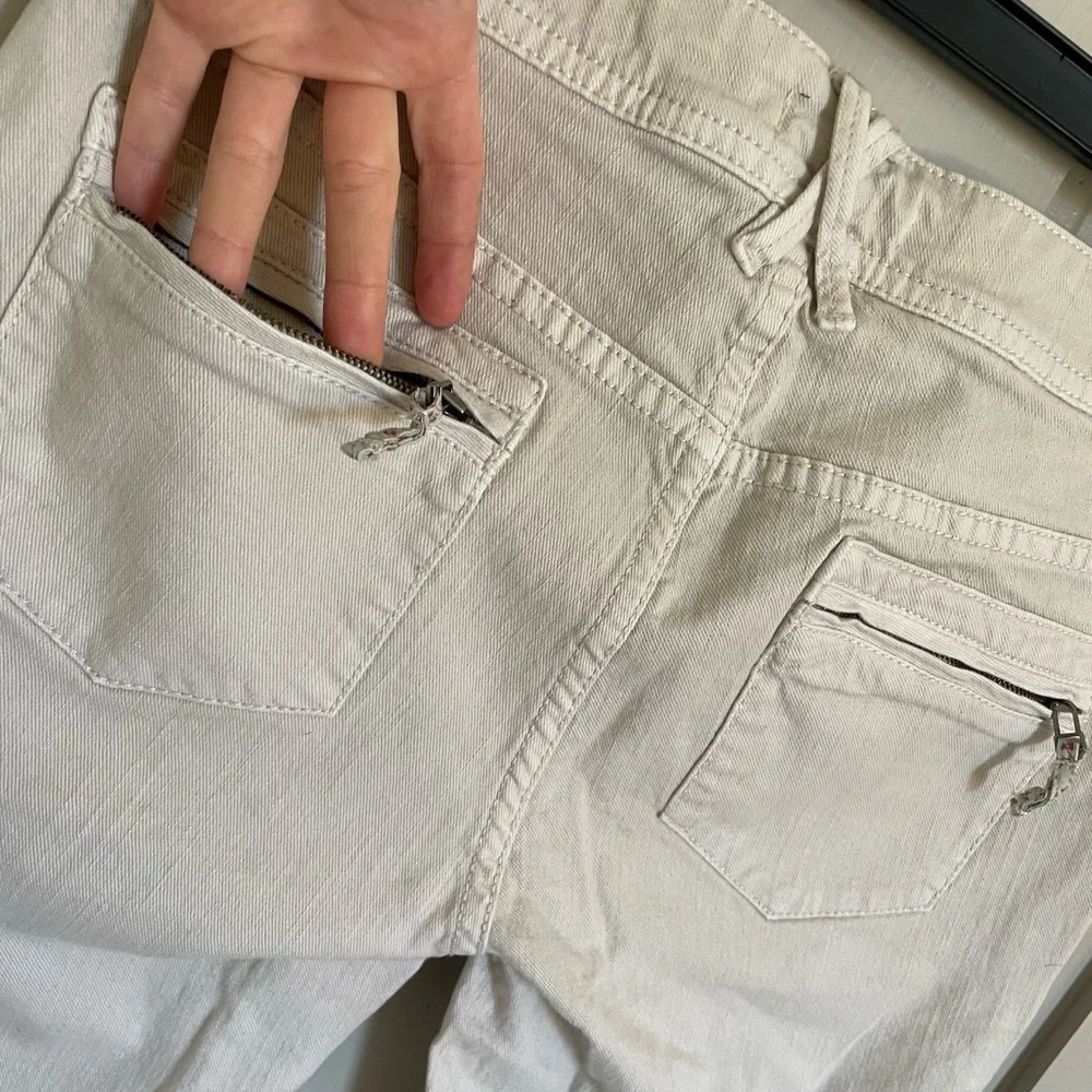 Pilcro And The Letterpress Vintage Slim Cream Ivory Y2K Jeans Flare Leg Casual - Picture 12 of 12